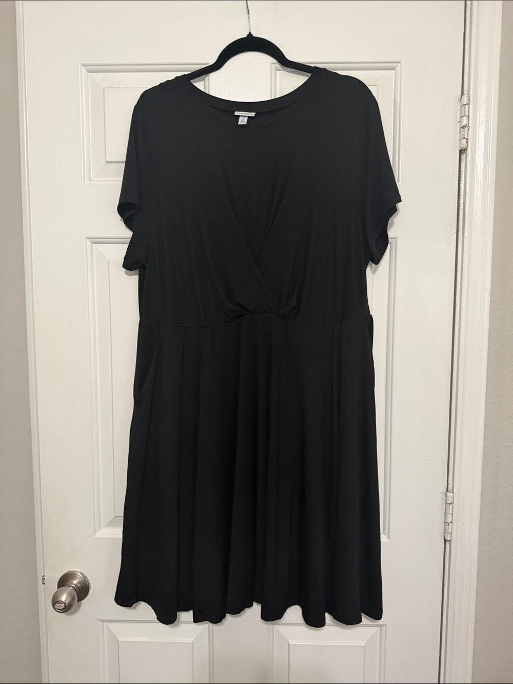 torrid Black Short-Sleeve Knot-Front Skater Dress